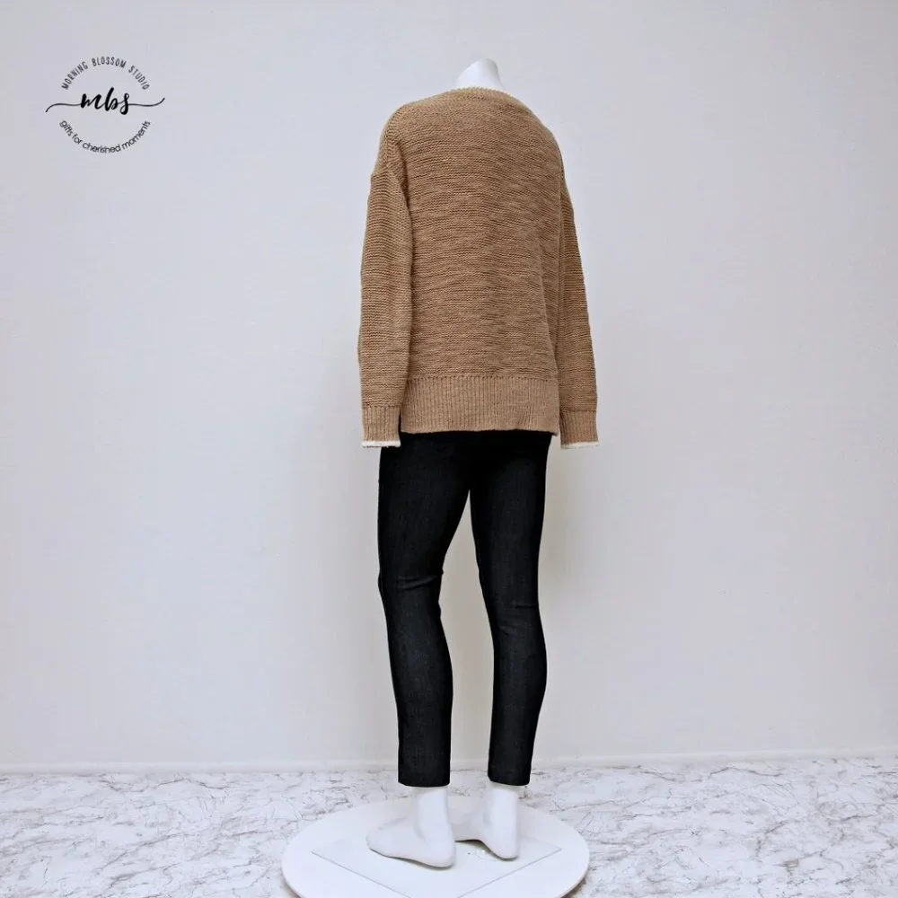 J. Crew Crew Neck Knit Sweater Tan Women‎ Size X